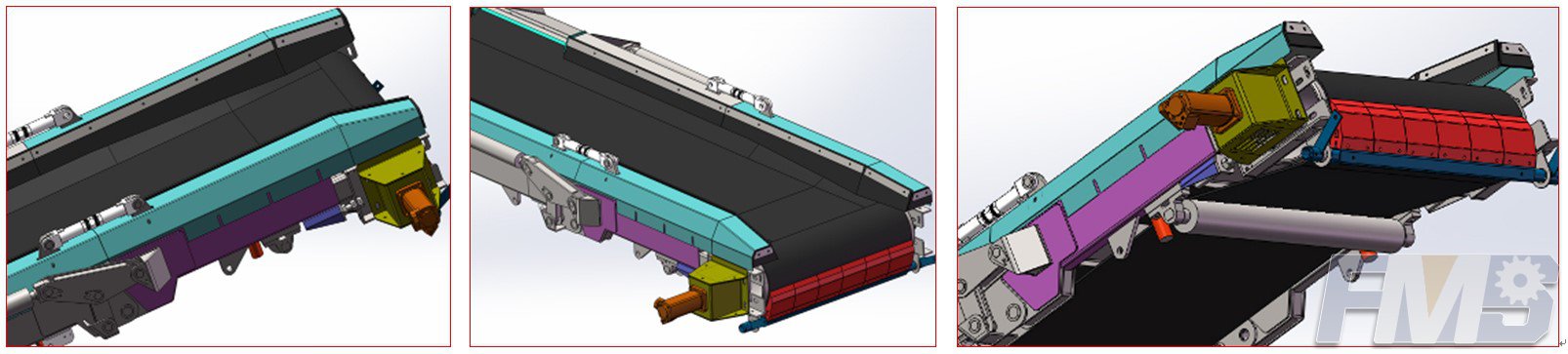 headstock of belt conveyor and regulated speed motor working diagram